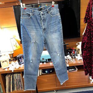 Women's BBJ Los Angeles Size 13 Button-Up Jeans~Distressed~Skinny Fit